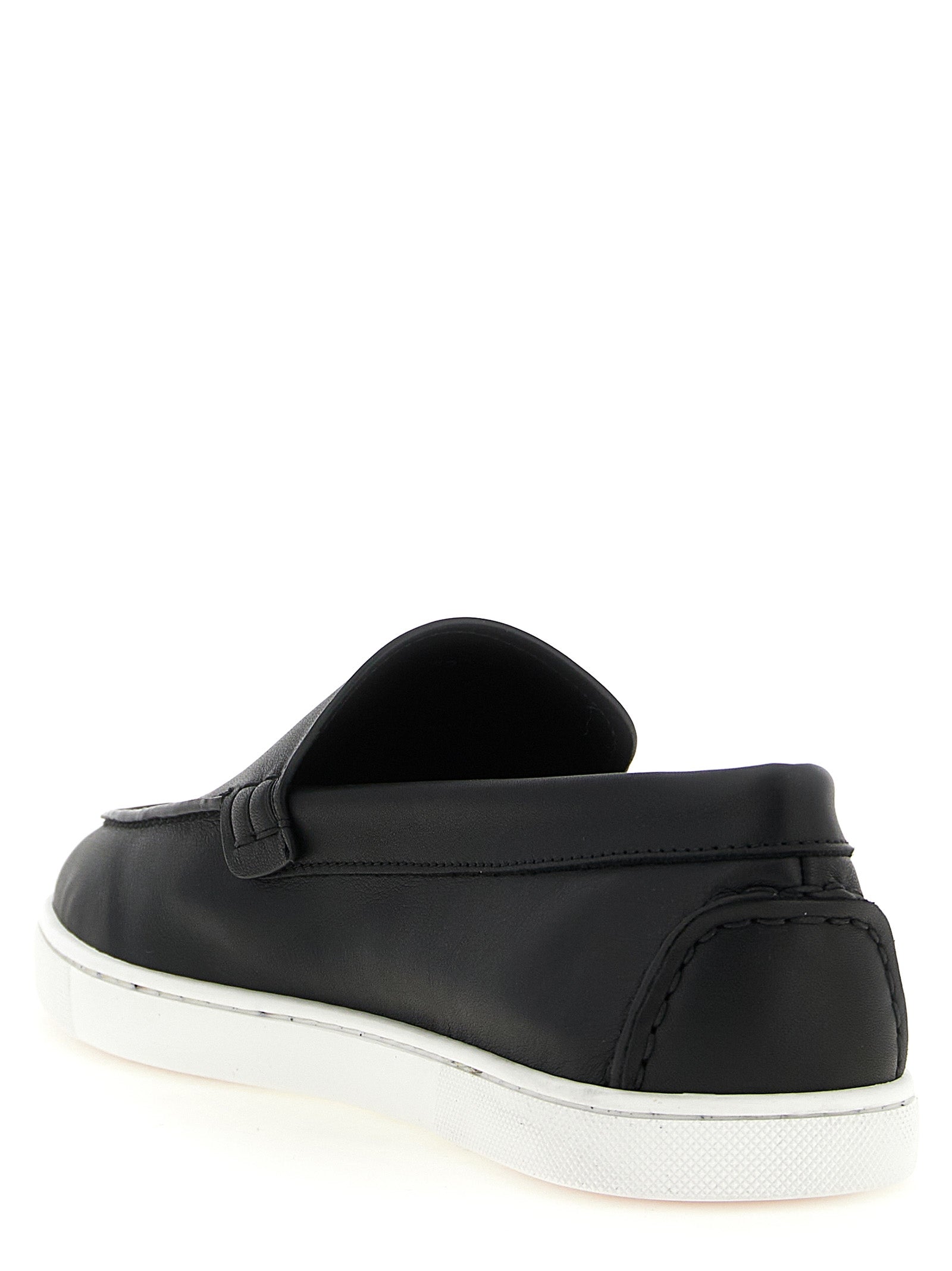 Christian Louboutin Black Calfskin Slip-On Loafers