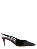Christian Louboutin Black Calfskin Mid Heel Pumps
