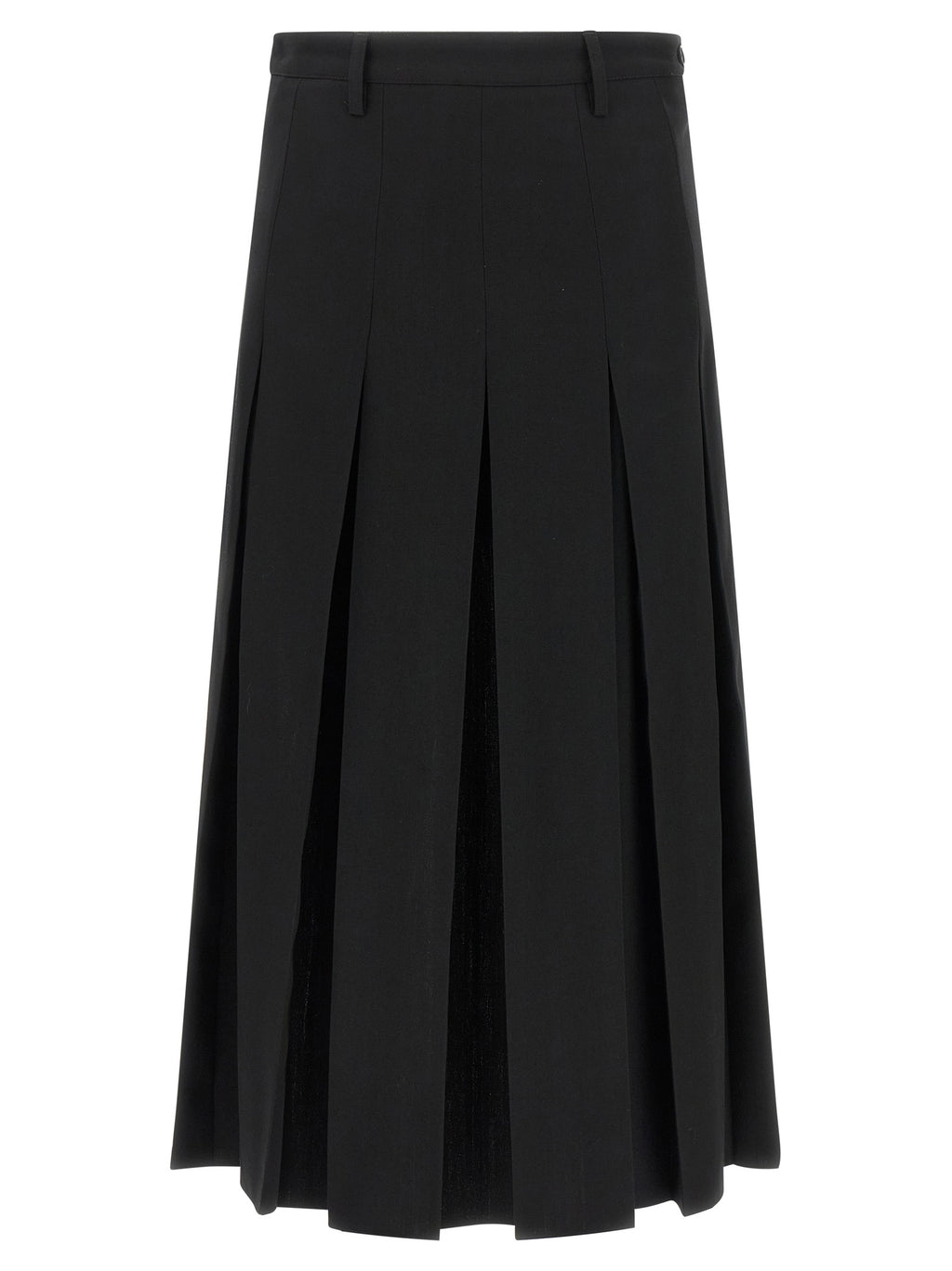 MM6 Maison Margiela Black Polyester Midi Skirt