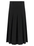 MM6 Maison Margiela Black Polyester Midi Skirt
