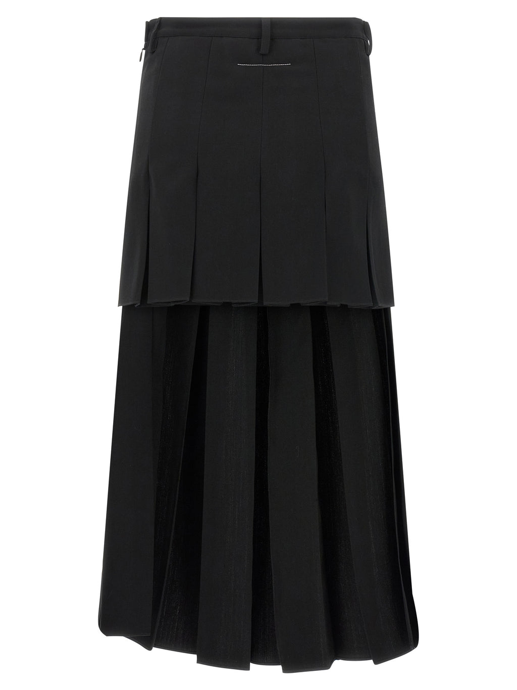 MM6 Maison Margiela Black Polyester Midi Skirt