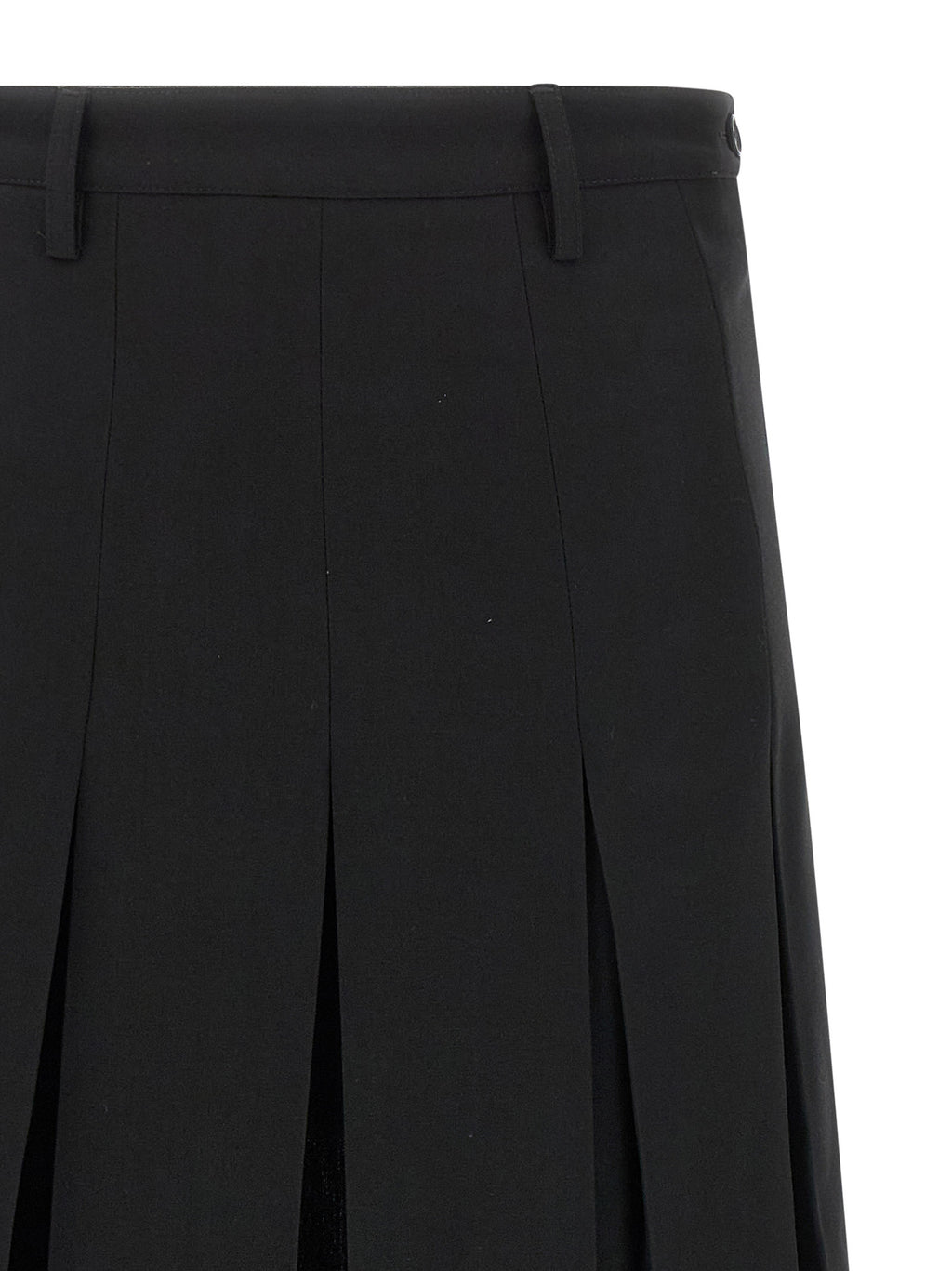 MM6 Maison Margiela Black Polyester Midi Skirt