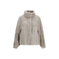 Brunello Cucinelli Gray Faux Fur Full-Length Jacket