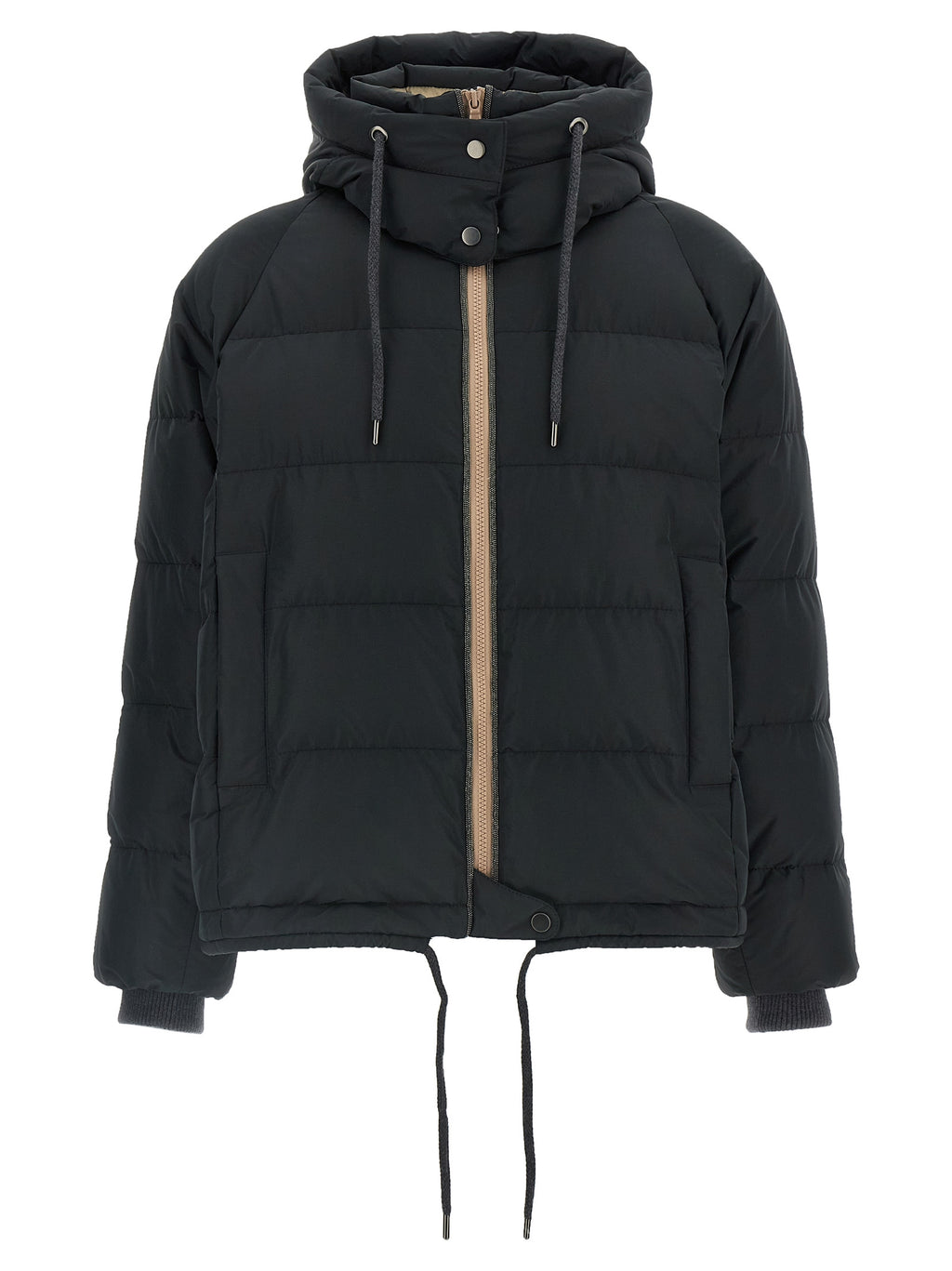 Brunello Cucinelli Black Cotton Full-Length Jacket