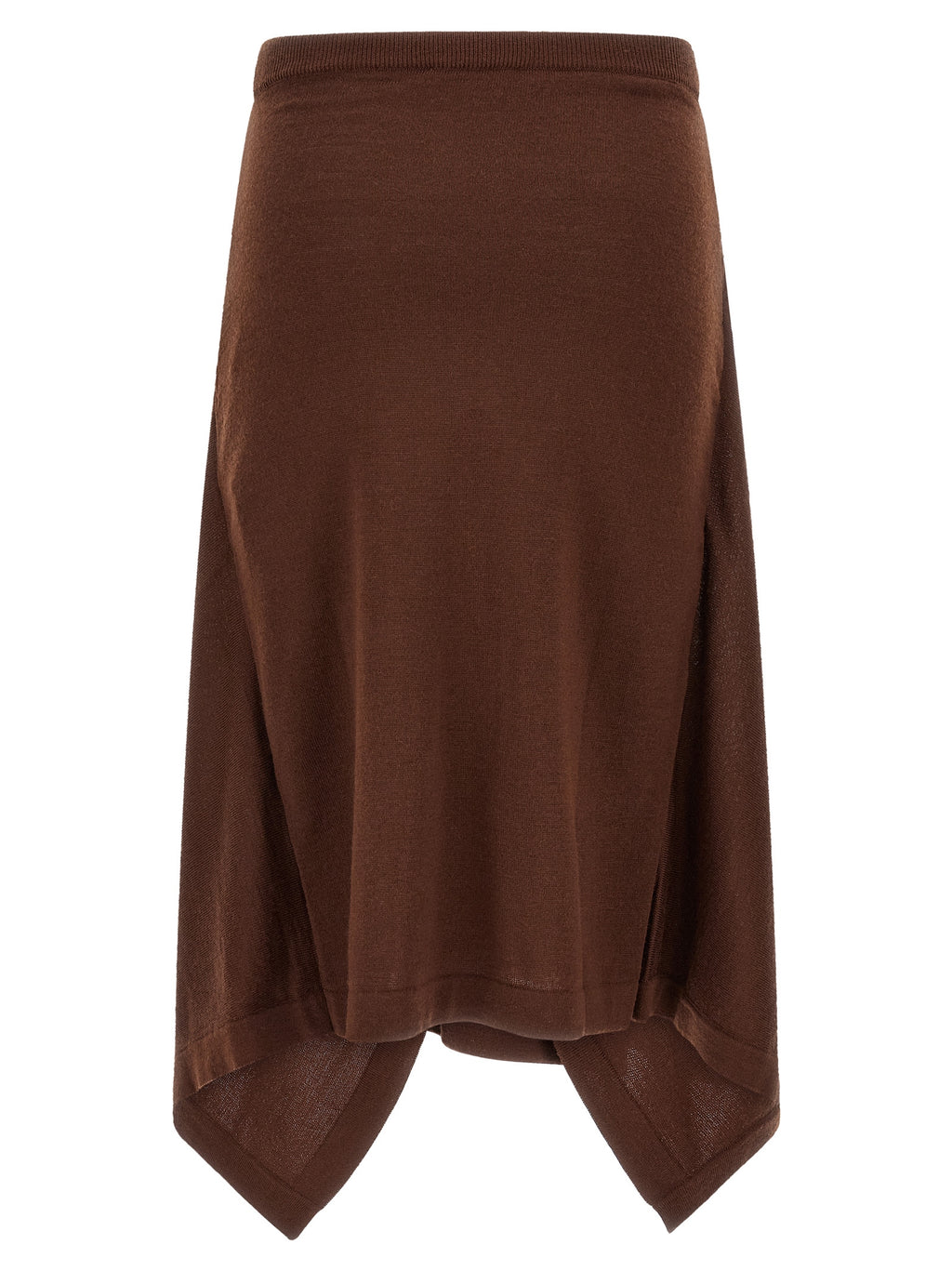 Lemaire Brown Wool Midi Skirt