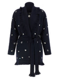 Alanui Blue Virgin Wool Cardigan