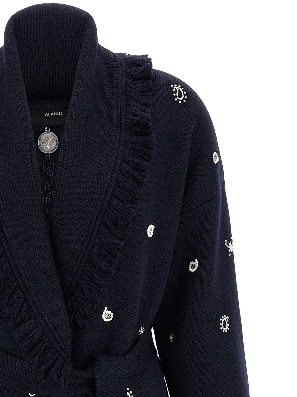 Alanui Blue Virgin Wool Cardigan
