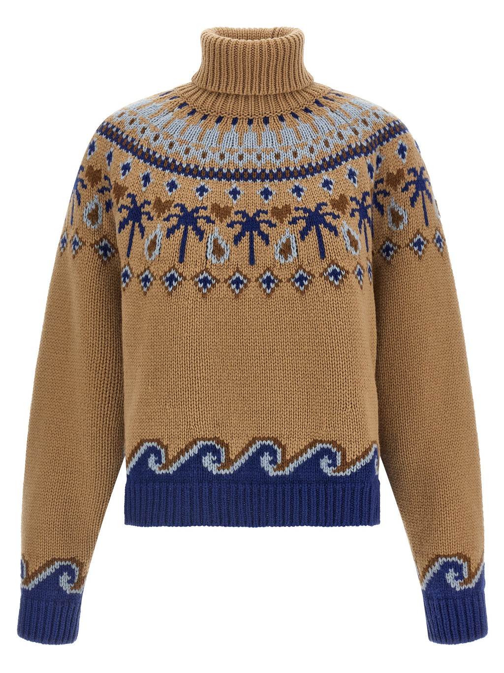 Alanui Beige Virgin Wool Cardigan