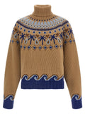 Alanui Beige Virgin Wool Cardigan