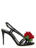 Dolce & Gabbana Black Viscose Stiletto Heel Sandals