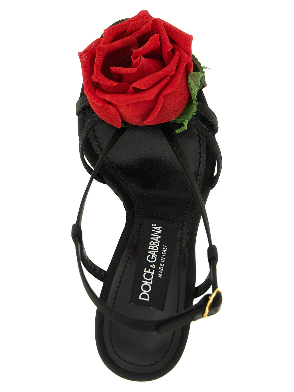 Dolce & Gabbana Black Viscose Stiletto Heel Sandals