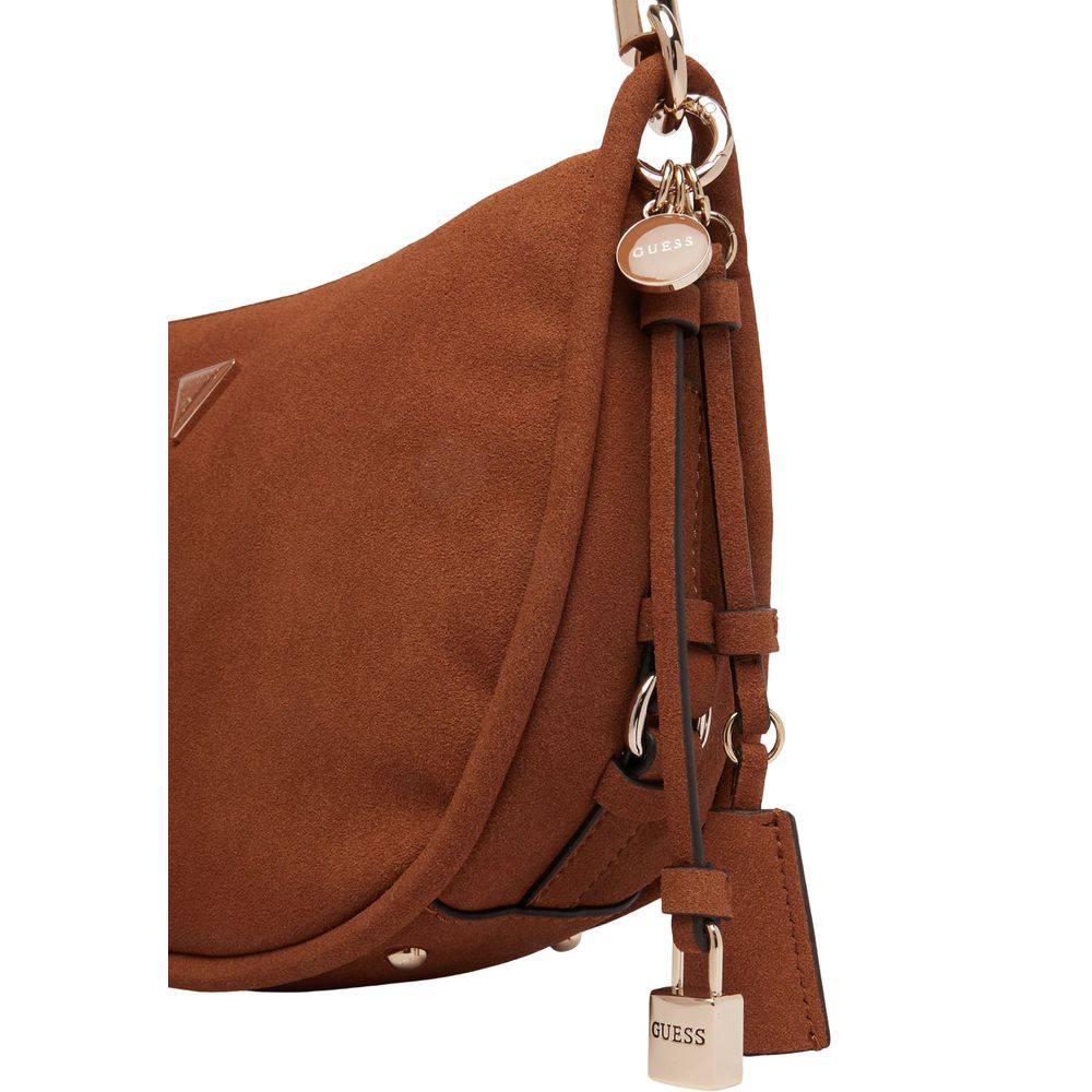 Guess Brown Suede Leather Handbag