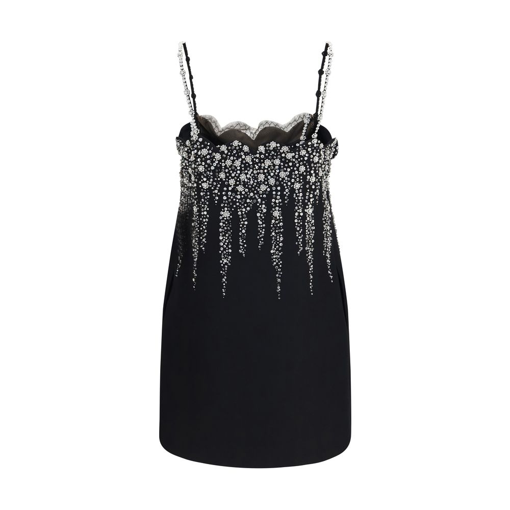 Valentino Garavani Black Wool Oves Aries Cocktail Dress
