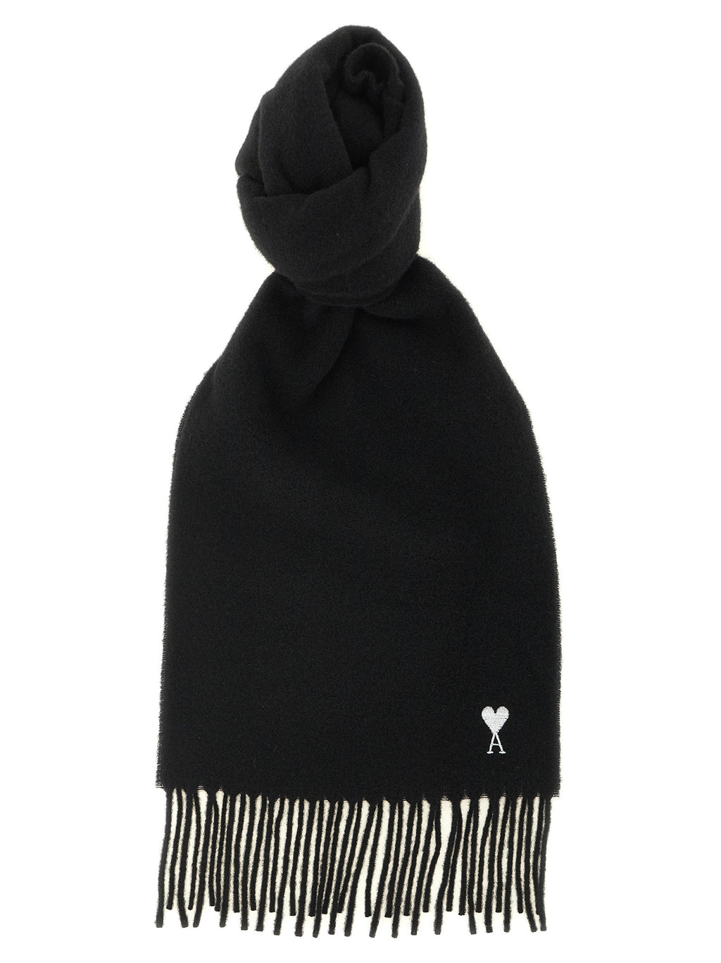 Ami Paris Black Wool Scarf