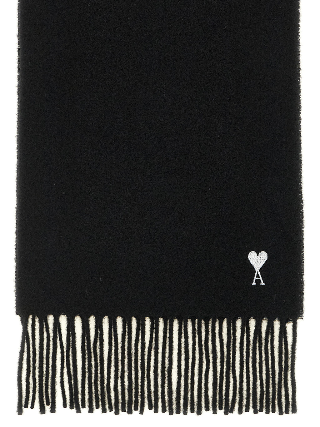 Ami Paris Black Wool Scarf