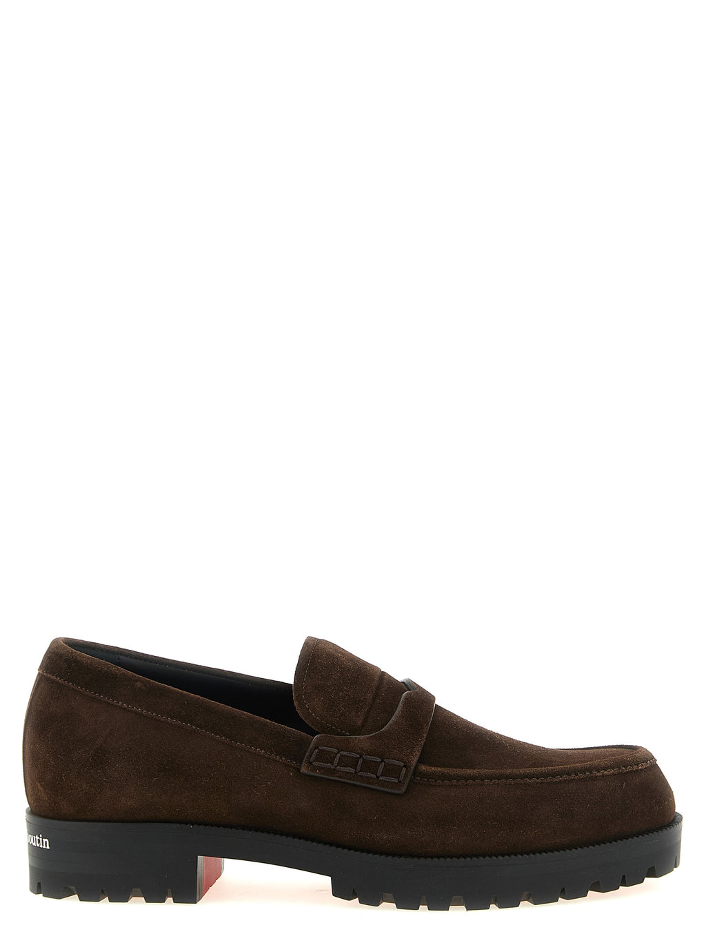 Christian Louboutin Brown Calfskin Slip-On Loafers