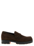 Christian Louboutin Brown Calfskin Slip-On Loafers