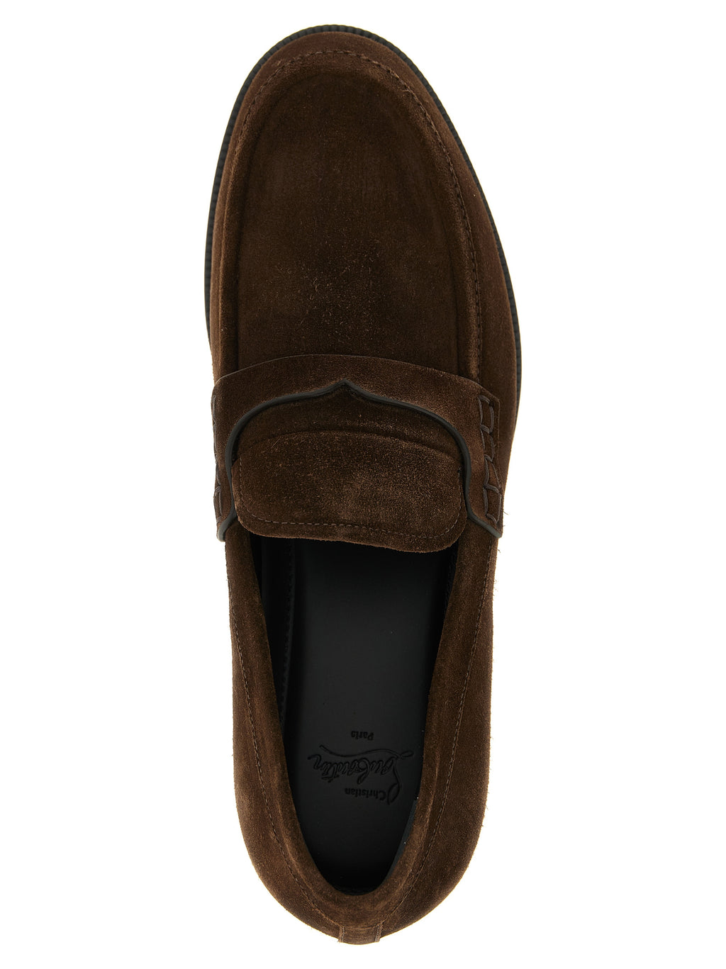 Christian Louboutin Brown Calfskin Slip-On Loafers
