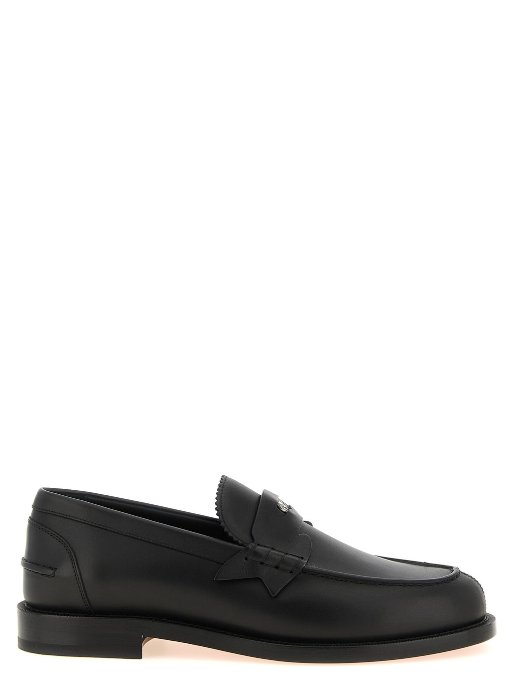 Christian Louboutin Black Calfskin Slip-On Loafers