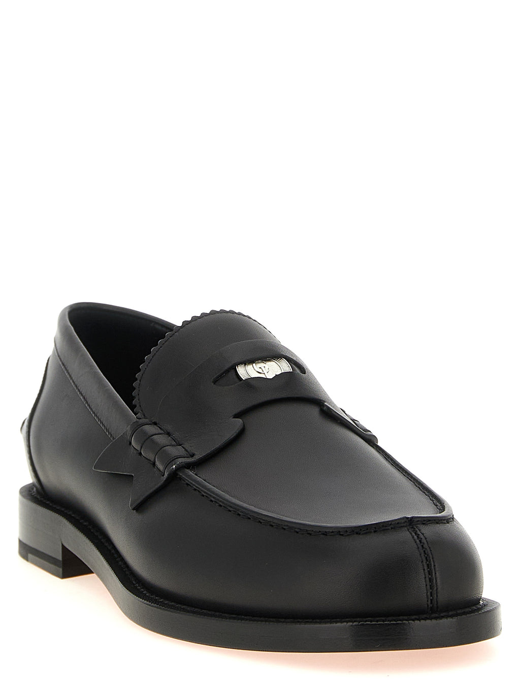 Christian Louboutin Black Calfskin Slip-On Loafers