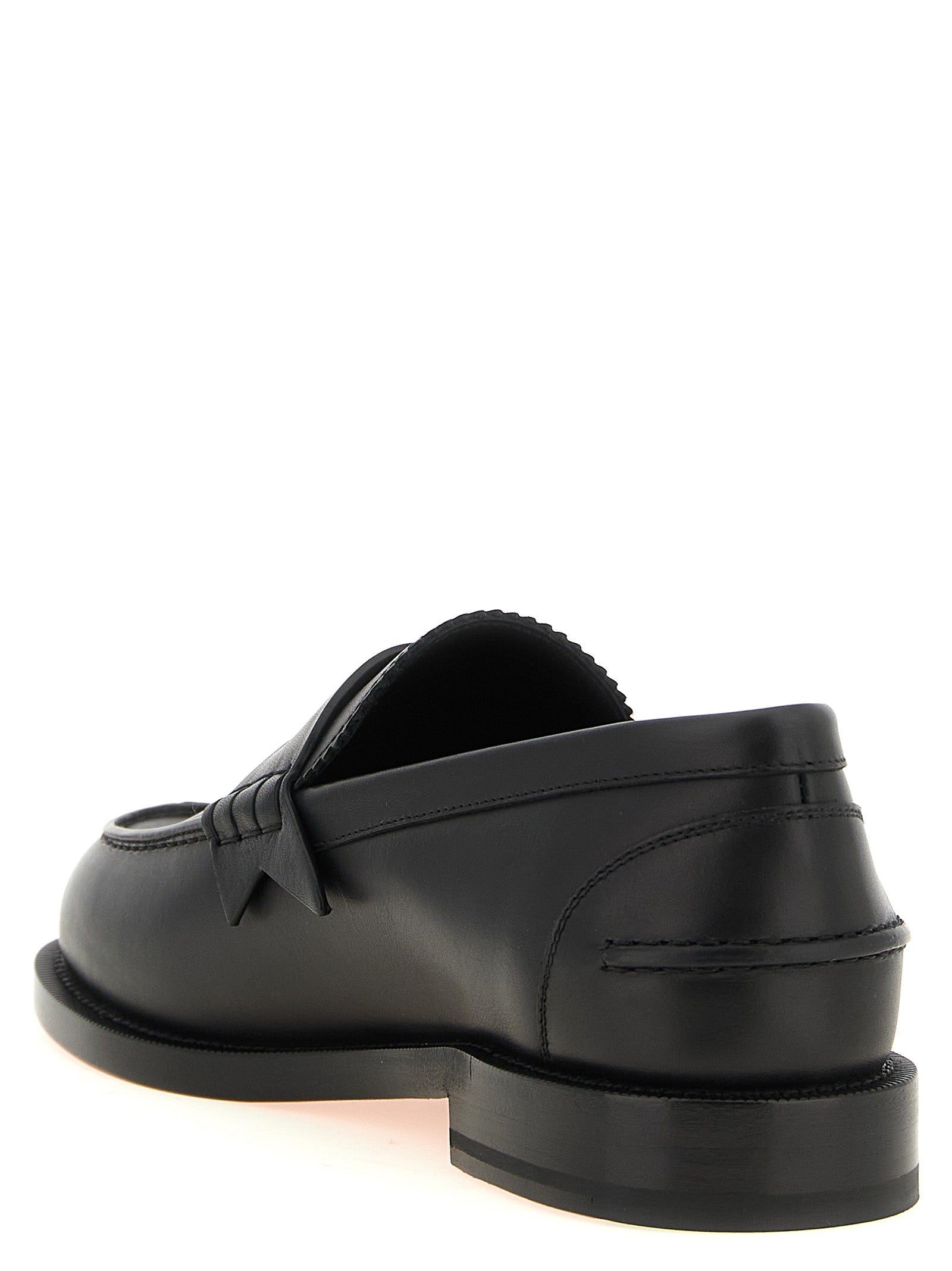 Christian Louboutin Black Calfskin Slip-On Loafers