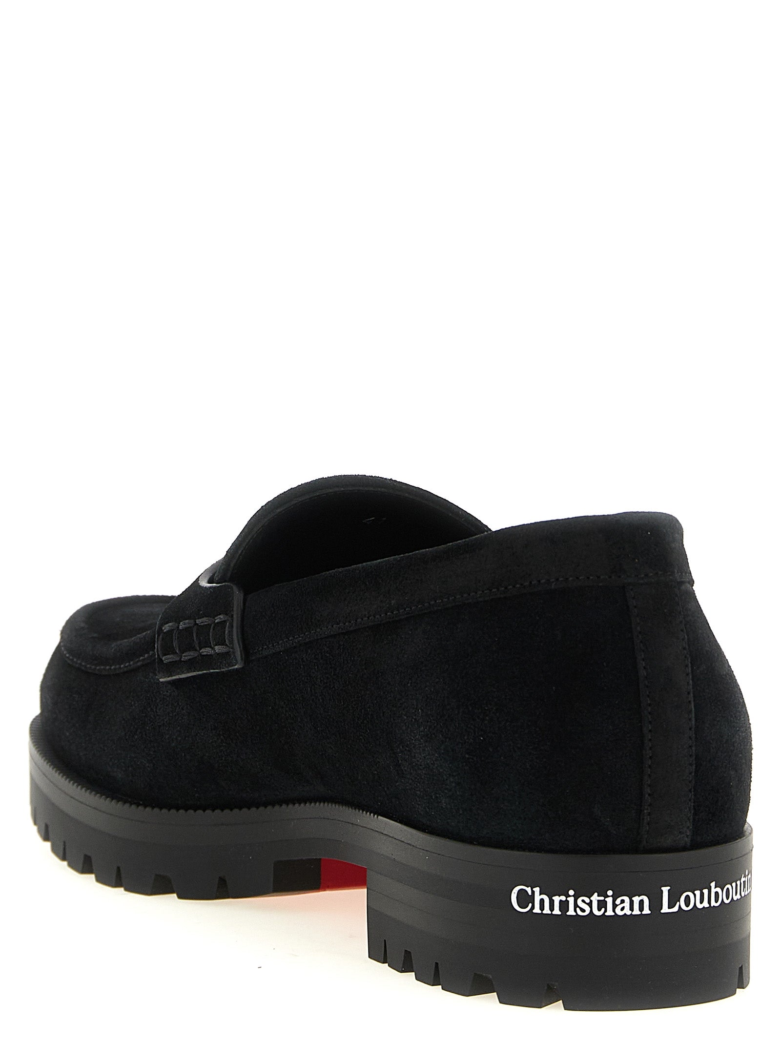 Christian Louboutin Black Calfskin Slip-On Loafers