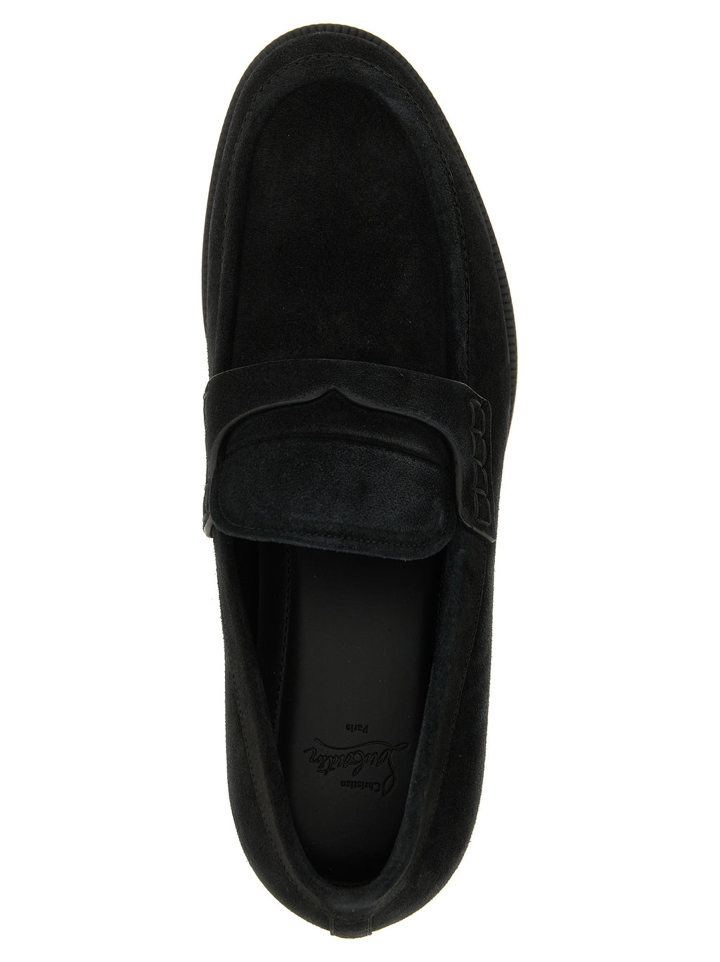 Christian Louboutin Black Calfskin Slip-On Loafers