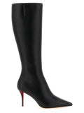 Christian Louboutin Black Calfskin Over The Knee