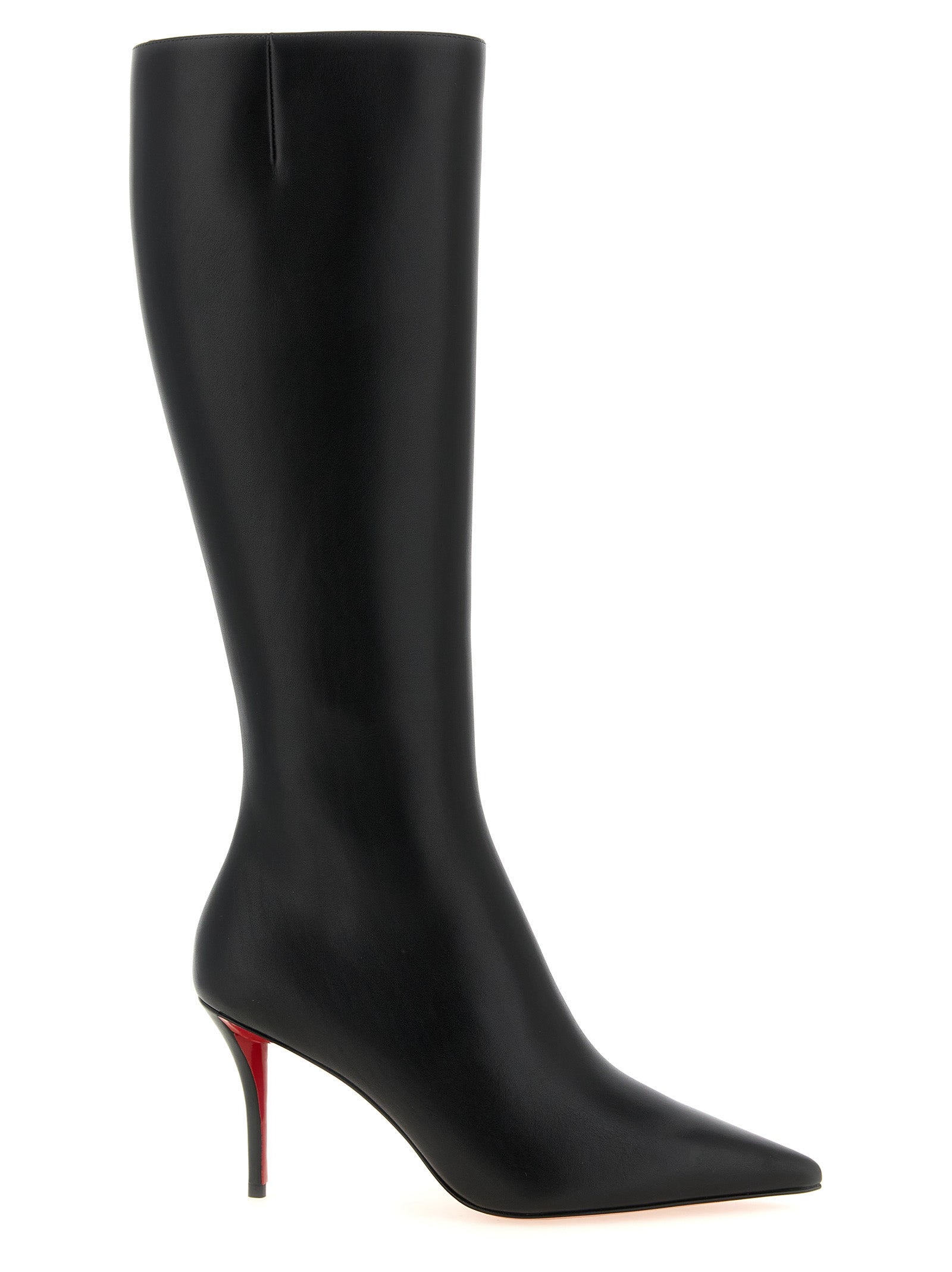 Christian Louboutin Black Calfskin Over The Knee