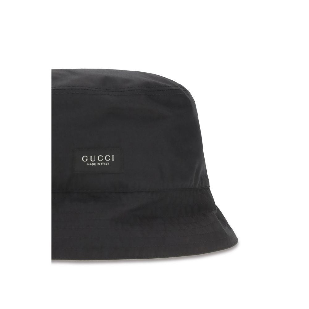 Gucci Black Cotton Bucket Hat