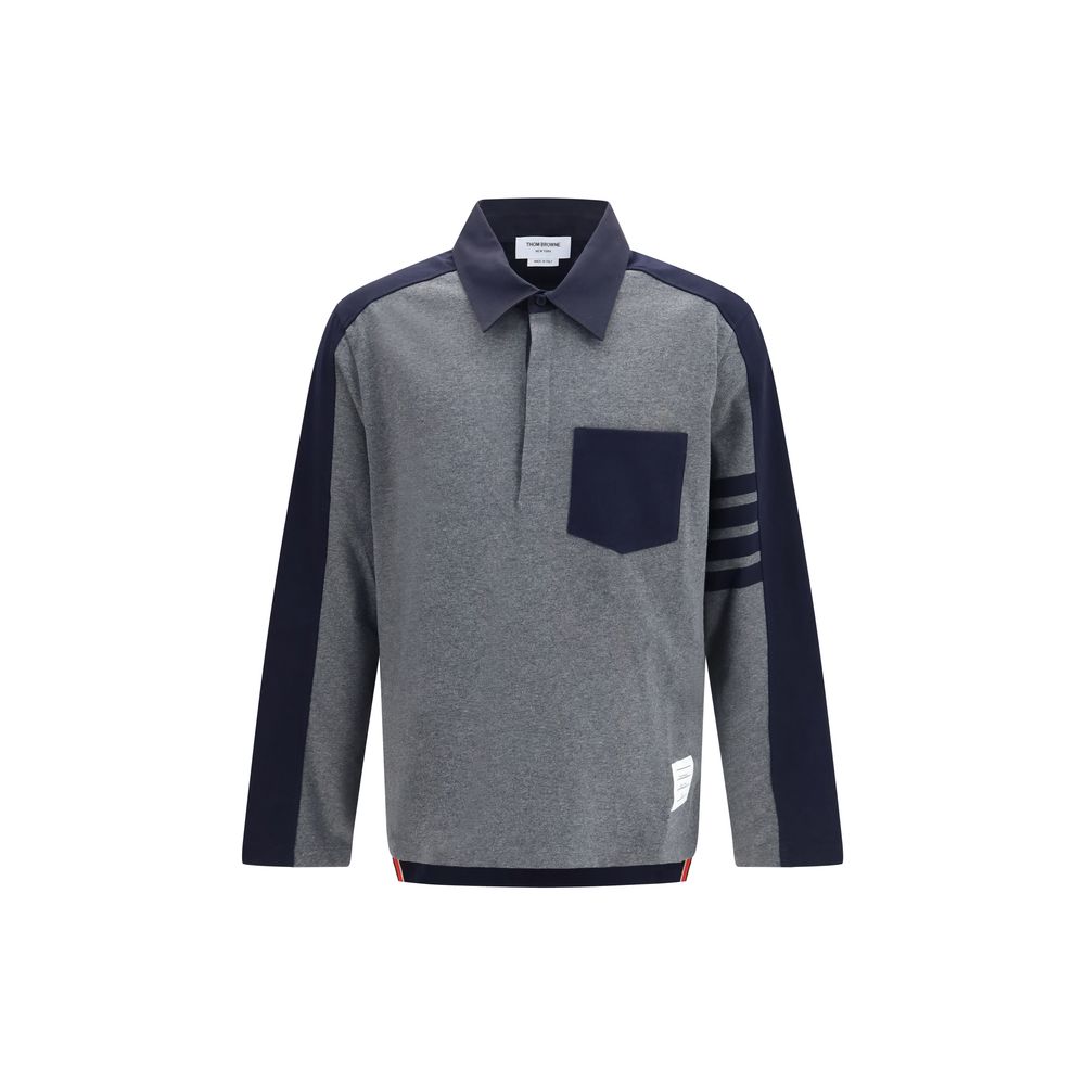 Thom Browne Gray Cotton Polo Shirt