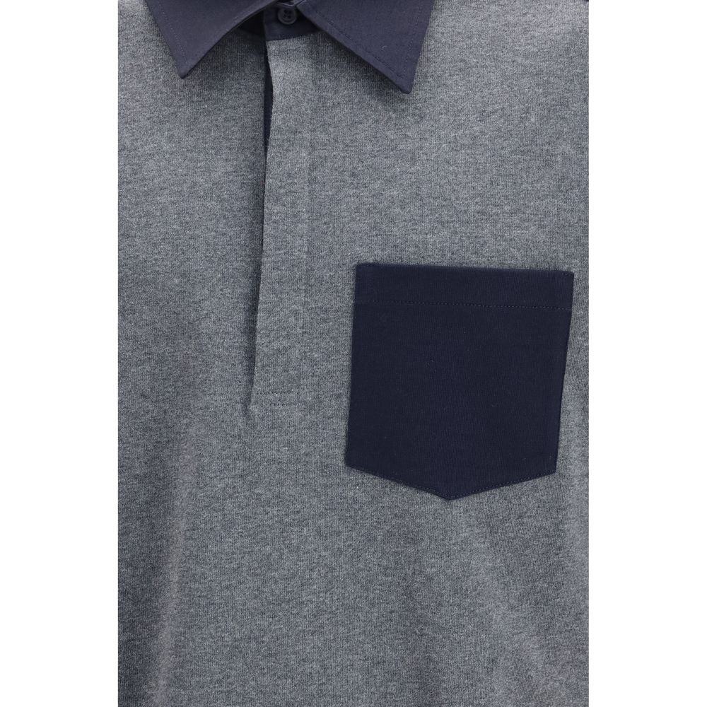 Thom Browne Gray Cotton Polo Shirt