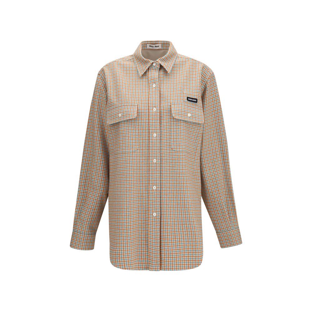 Miu Miu Orange Wool Oves Aries Shirt