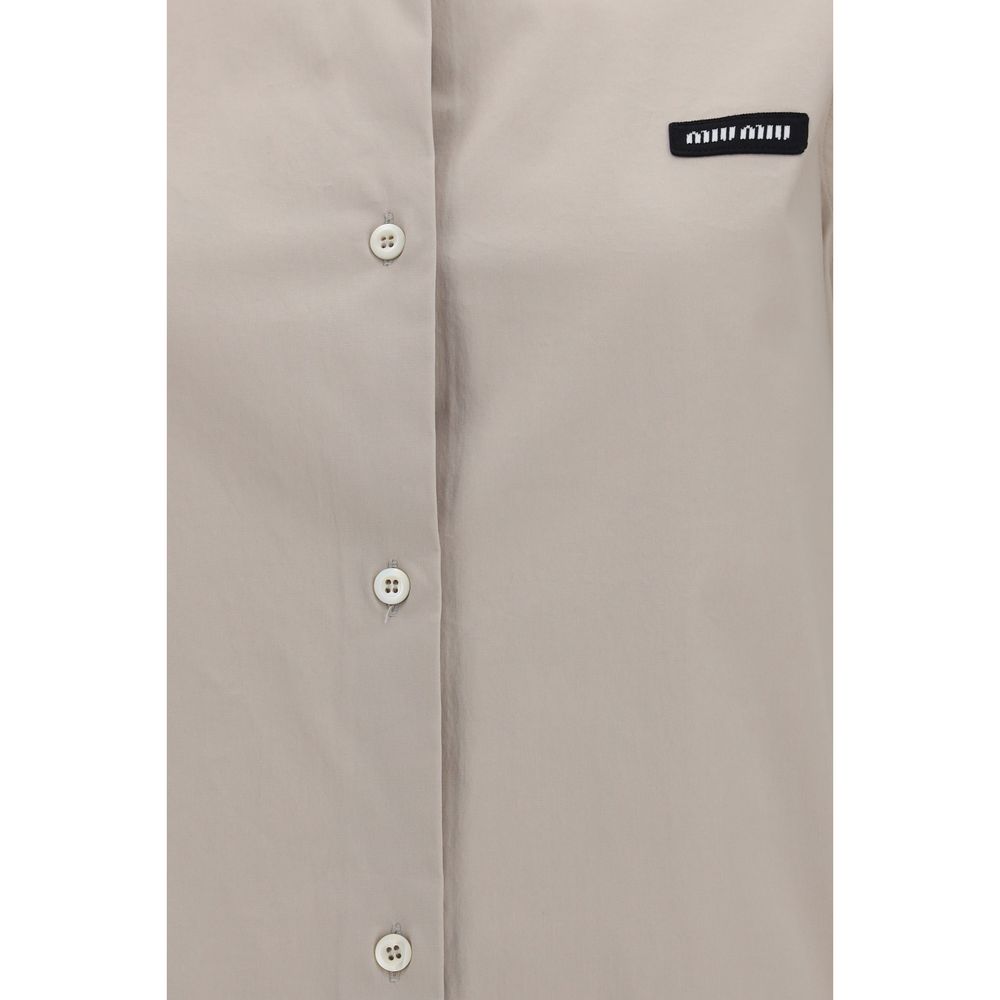 Miu Miu Gray Cotton Dress Shirt