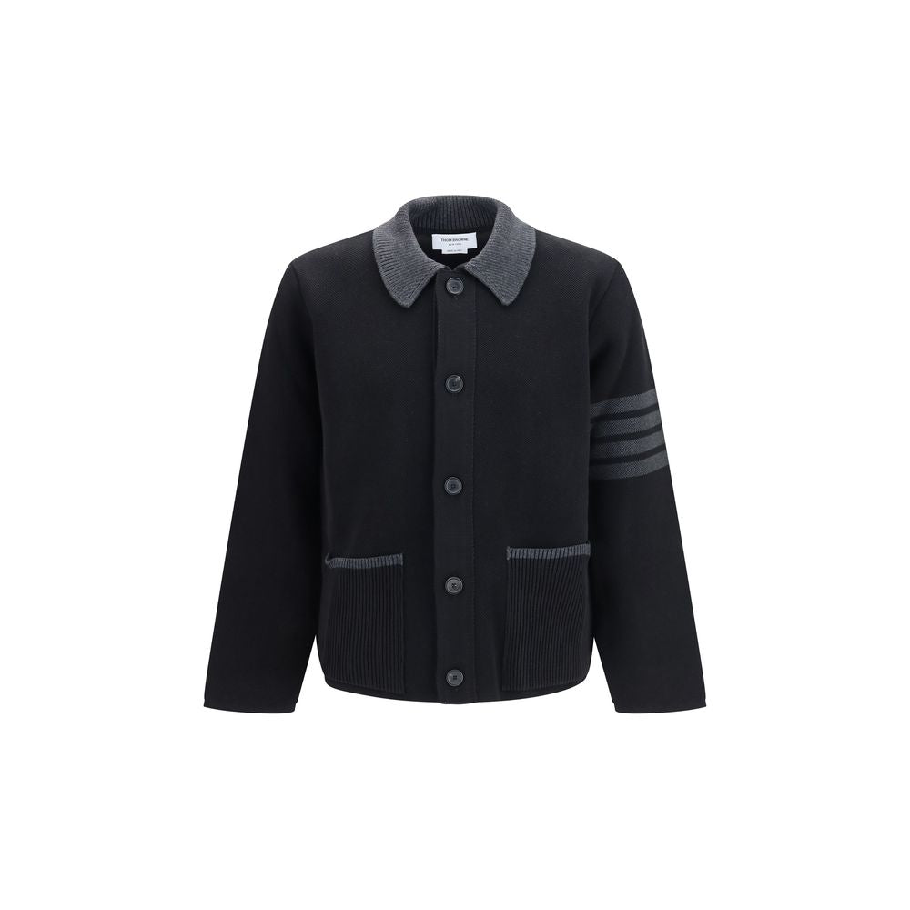 Thom Browne Black Wool Oves Aries Biker Jacket