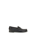 Prada Black Calf Leather Bos Taurus Slip-On Loafers