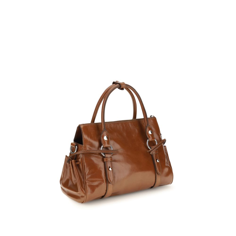 Miu Miu Brown Calf Leather Bos Taurus Handbag