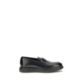 Ferragamo Black Calf Leather Bos Taurus Slip-On Loafers