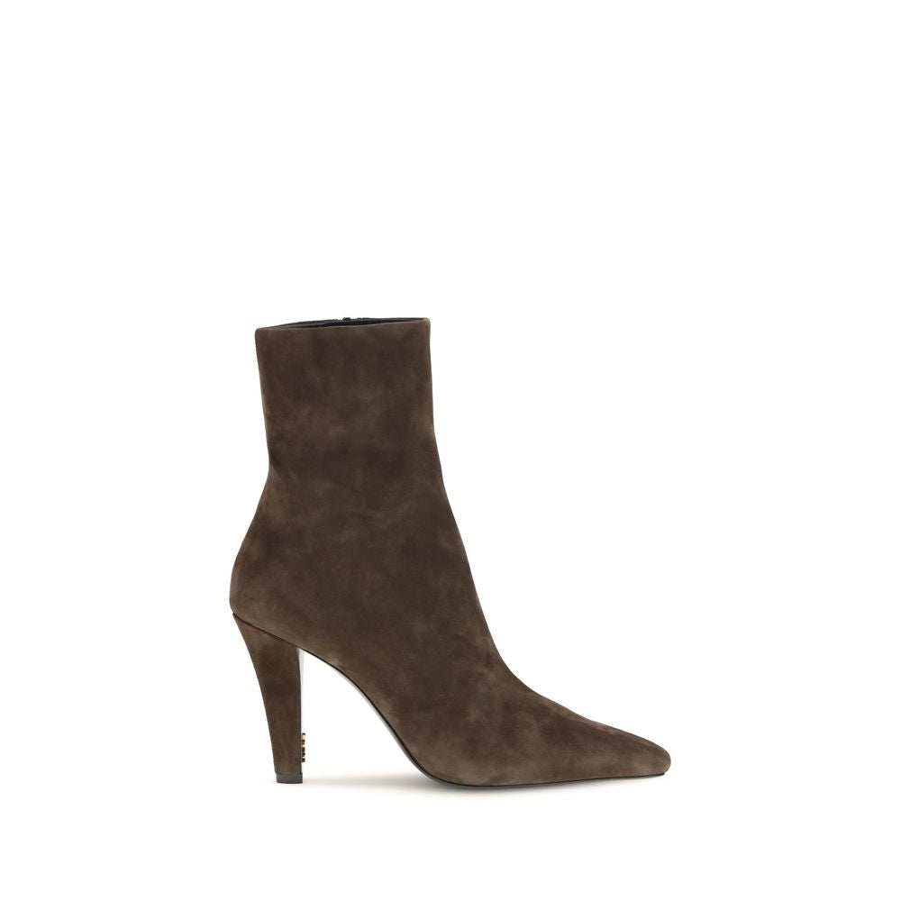 Saint Laurent Brown Calf Leather Bos Taurus Ankle Boots