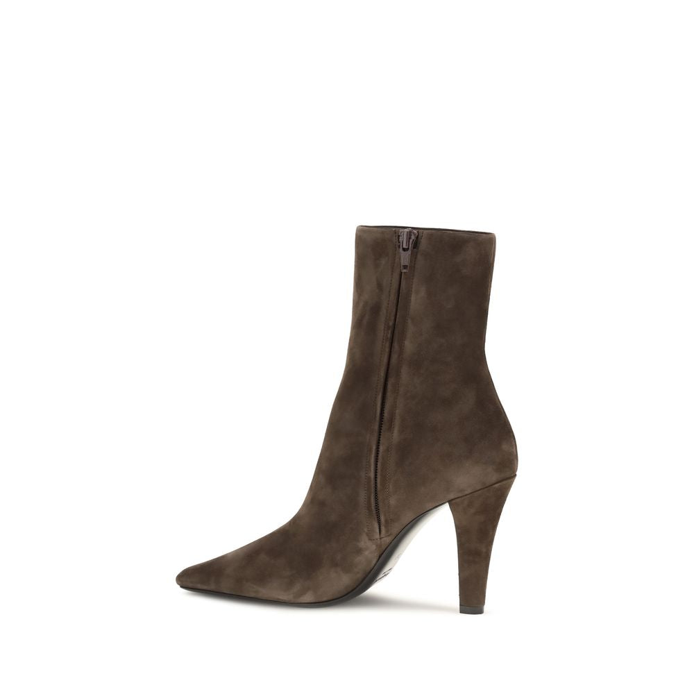 Saint Laurent Brown Calf Leather Bos Taurus Ankle Boots
