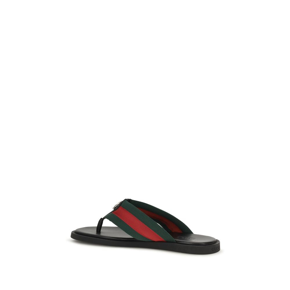Gucci Black Nylon Flip-Flop Sandals