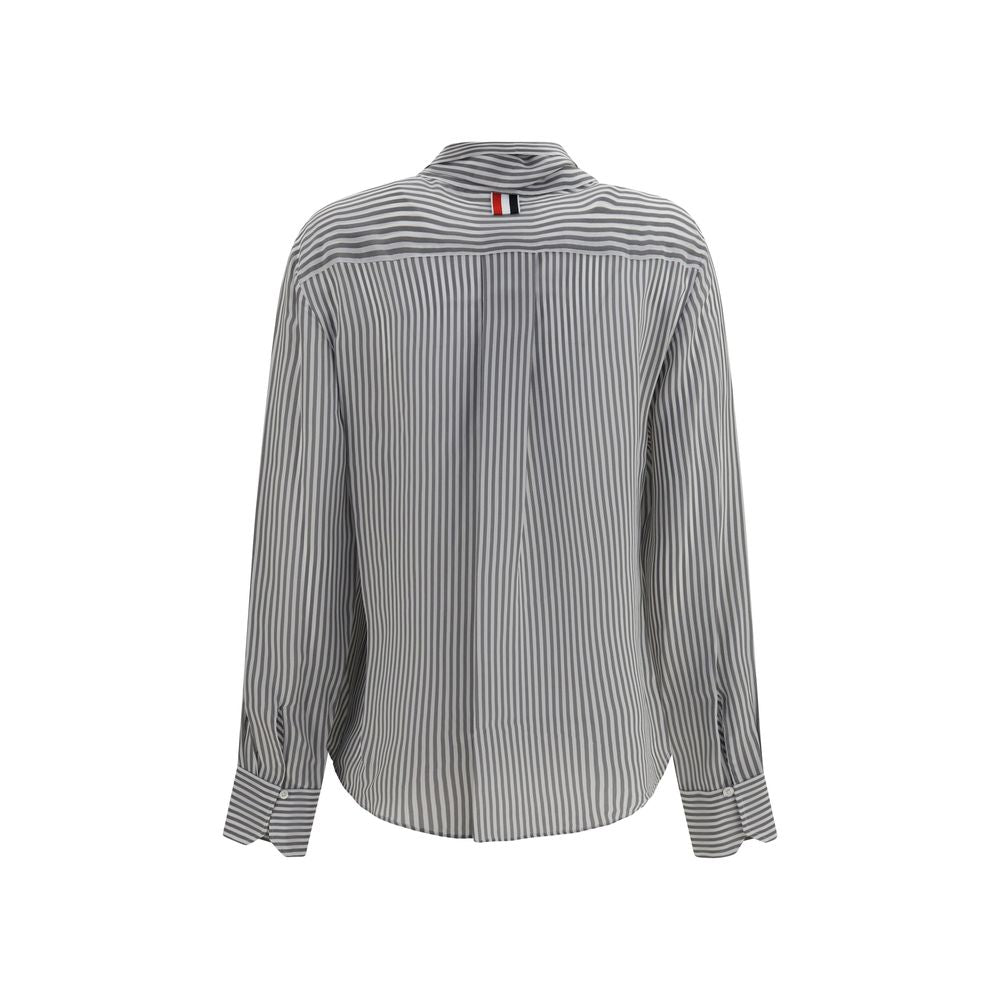 Thom Browne Gray Silk Pattern Shirt