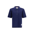 Thom Browne Blue Cotton Polo Shirt