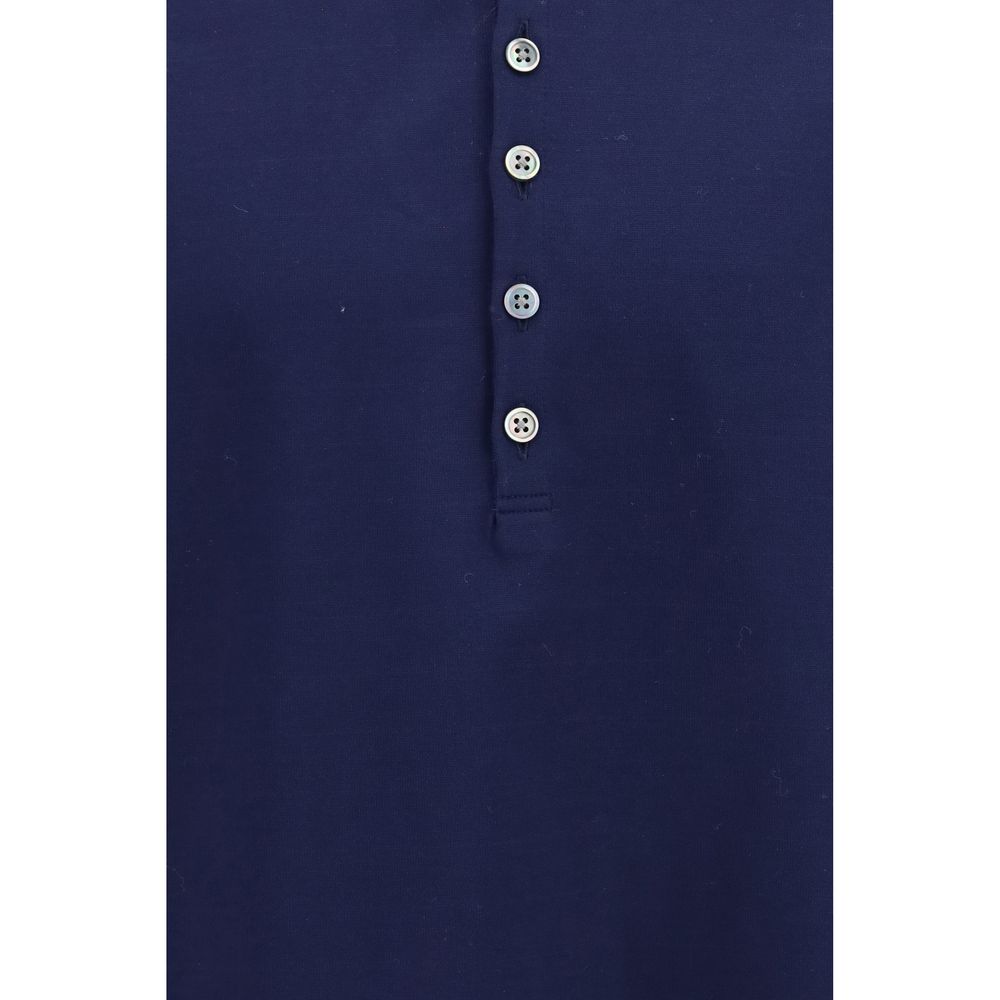 Thom Browne Blue Cotton Polo Shirt