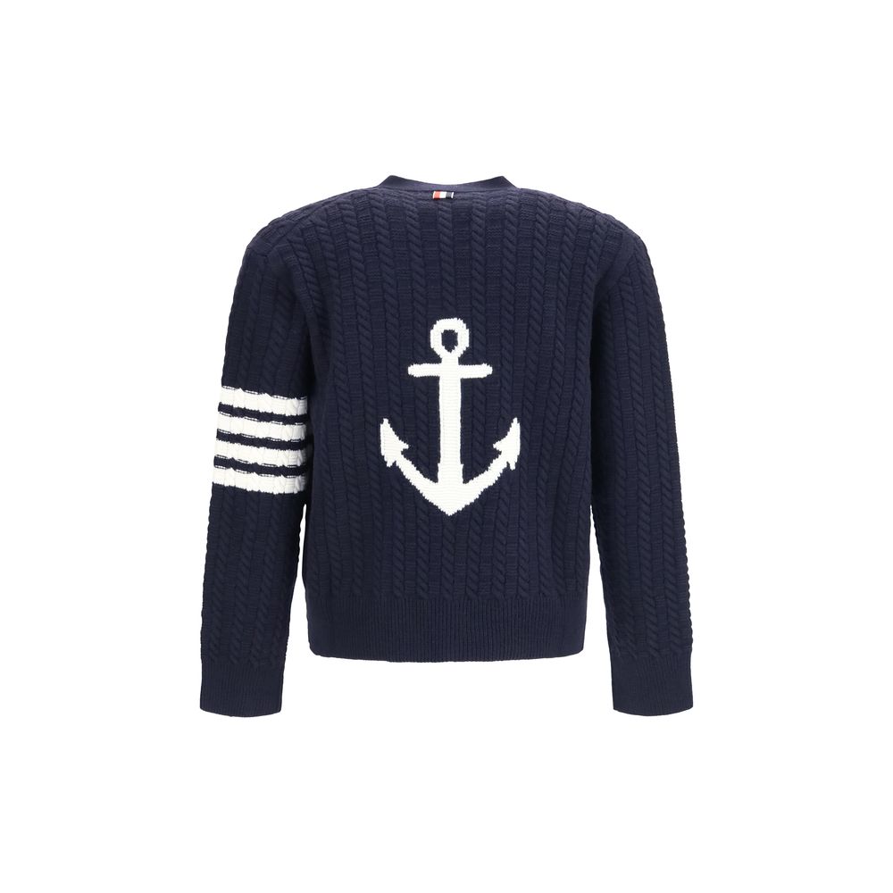 Thom Browne Blue Wool Oves Aries Cardigan