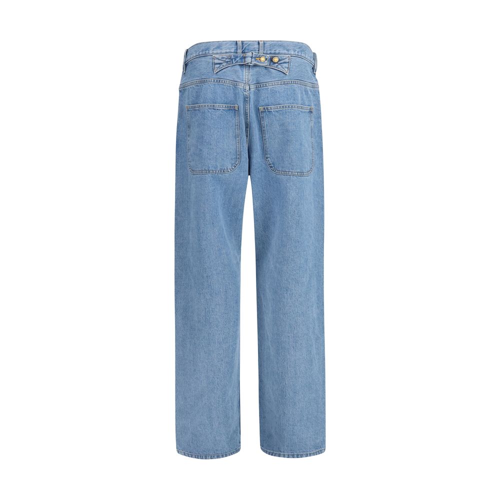 Thom Browne Blue Cotton Relaxed Fit Jeans