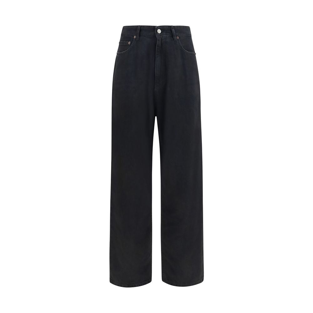MM6 Black Cotton Relaxed Fit Jeans
