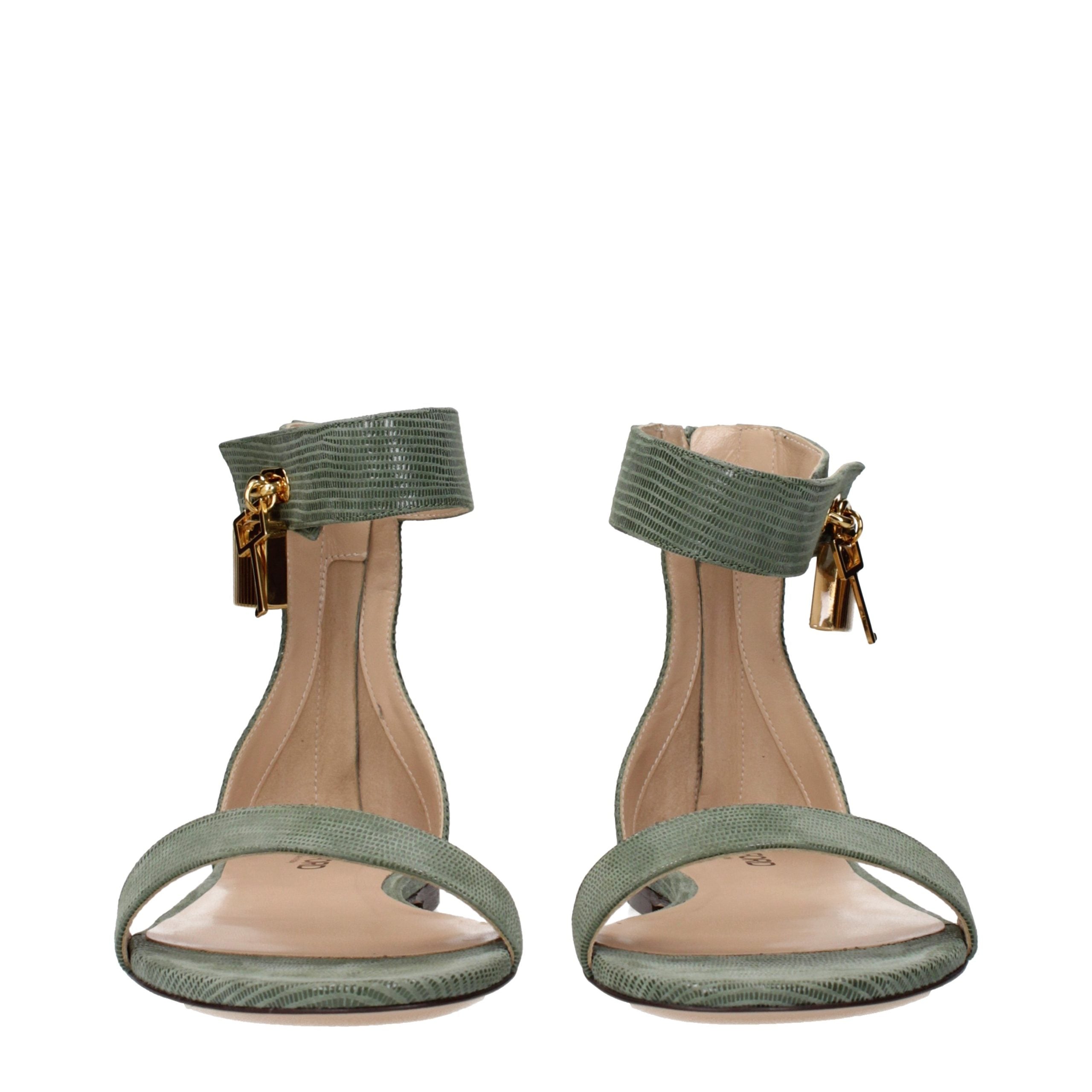 Tom Ford Green Leather Flat Sandals