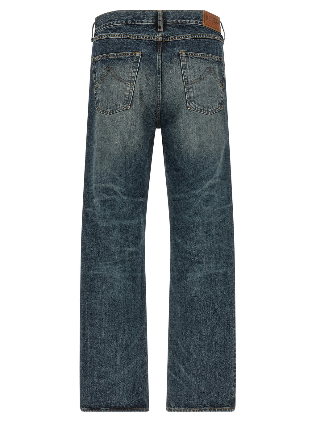 Kenzo Blue Cotton Straight-Leg Jeans