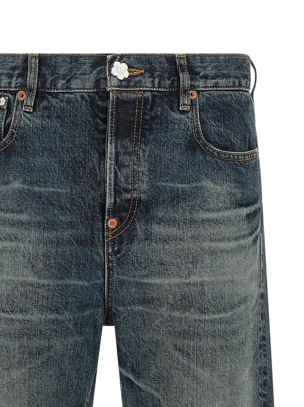 Kenzo Blue Cotton Straight-Leg Jeans